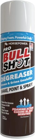 Bull Shot Degreaser Pro, Foaming Degreaser & Grime Remover, Heavy-Duty, AS SEEN ON TV, Residue-Free, Shake, Point & Spray, Emulsifies Grease, Oil Splatters, Glue, Tape Residue & More - Made in the USA - Image 3