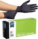 Inspire Black Nitrile Disposable Gloves | 4.5 Nitrile Disposable Safety Medical Cooking Cleaning Gloves - Image 4