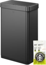 EKO Mirage-T 50 Liter / 13.2 Gallon Touchless Rectangular Motion Sensor Trash Can, Brushed Stainless Steel Finish - Image 15