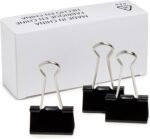 Basics Sturdy Binder Clips, Office Supplies, Medium 1.25 inches, Document Organizing, Sturdy Steel, Black, 24 Count (2 Pack of 12) - Image 4