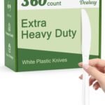 Dealusy 360 Count Extra Heavy Duty Clear Plastic Knives Disposable, BPA-Free, Heat Resistant, Solid and Durable Disposable Knives Bulk, Premium Plastic Knives heavy duty for Party Supply