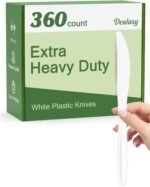 Dealusy 360 Count Extra Heavy Duty Clear Plastic Knives Disposable, BPA-Free, Heat Resistant, Solid and Durable Disposable Knives Bulk, Premium Plastic Knives heavy duty for Party Supply