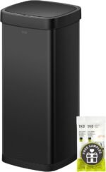 EKO Mirage-T 50 Liter / 13.2 Gallon Touchless Rectangular Motion Sensor Trash Can, Brushed Stainless Steel Finish - Image 9