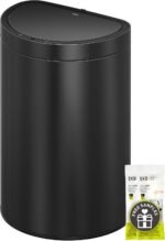 EKO Mirage-T 50 Liter / 13.2 Gallon Touchless Rectangular Motion Sensor Trash Can, Brushed Stainless Steel Finish - Image 6
