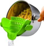 Kitchen Gizmo Snap N' Strain - Silicone Pasta Strainer Clip-On for Pots and Pans - Heat Resistant Colander for Vegetables and Noodles - Kitchen Gadgets for Cooking - Space-Saving Design - Gray - Image 9