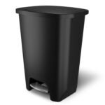 Glad 20 Gallon Trash Can - Plastic Kitchen Waste Bin with Odor Protection of Lid - Hands Free with Step On Foot Pedal and Garbage Bag Rings, Black - Image 2