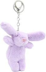 Miokkley Cute Bunny Plush Keychain for Backpack, 3.5" Inch Mini Rabbit Keychain Purse Charm Pendant Gift for Women - Image 4
