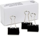 Basics Sturdy Binder Clips, Office Supplies, Medium 1.25 inches, Document Organizing, Sturdy Steel, Black, 24 Count (2 Pack of 12) - Image 3