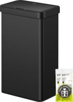 EKO Mirage-T 50 Liter / 13.2 Gallon Touchless Rectangular Motion Sensor Trash Can, Brushed Stainless Steel Finish
