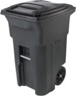 Toter 79296-R1200 96 Gallon Black Trash Can with Wheels and Attached Lid - Image 4
