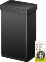 EKO Mirage-T 50 Liter / 13.2 Gallon Touchless Rectangular Motion Sensor Trash Can, Brushed Stainless Steel Finish - Image 7