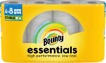 Bounty Essentials Select-A-Size Paper Towels, 6 Double Rolls, White, 108 Sheets Per Roll