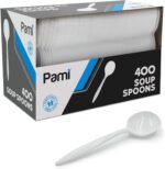 PAMI 400-Pack Medium Weight Disposable Plastic Teaspoons, Bulk Utensils for Parties, Weddings, Catering, Plastic Forks in Bulk Available (Teaspoons White) - Image 3