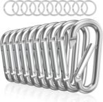 sprookber 3" Aluminum Carabiner D Ring, Caribeener Clips, Spring Snap Hook for Keychain Clip, Set of 10 - Image 3