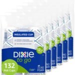 Dixie To Go Paper Coffee Cups With Lids, 12 oz, 156 Count (6 packs of 26 cups), Disposable Insulated Paper Cups for On-The-Go Hot or Cold Beverages