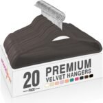 HOUSE DAY Black Velvet Hangers 60 Pack, Non Slip Clothes Felt Hanger Heavy Duty for Coat, Premium Slim Space Saving Suit Hangers for Closet Organizer, 360° Rotating Silver Hook - Image 26