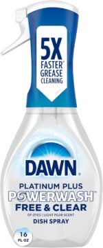 Dawn Free & Clear Powerwash Dish Spray, Dish Soap, Pear Scent Refill, 16 Fl oz (6 Pack)