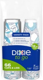 Dixie To Go Paper Coffee Cups With Lids, 12 oz, 156 Count (6 packs of 26 cups), Disposable Insulated Paper Cups for On-The-Go Hot or Cold Beverages - Image 3