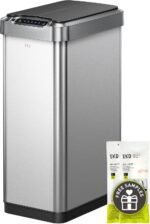 EKO Mirage-T 50 Liter / 13.2 Gallon Touchless Rectangular Motion Sensor Trash Can, Brushed Stainless Steel Finish - Image 19