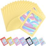 Funfery 100 pcs Light Yellow Mylar Holographic Resealable Bags, Clear Packaging Bag Odor Proof Foil Pouch Bag for Food Storage, Lipgloss, Jewelry, Eyelash Packaging for Small Business-4x6Inch - Image 7