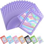 Funfery 100 pcs Light Yellow Mylar Holographic Resealable Bags, Clear Packaging Bag Odor Proof Foil Pouch Bag for Food Storage, Lipgloss, Jewelry, Eyelash Packaging for Small Business-4x6Inch - Image 5