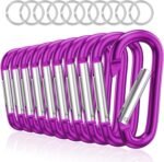 sprookber 3" Aluminum Carabiner D Ring, Caribeener Clips, Spring Snap Hook for Keychain Clip, Set of 10 - Image 7
