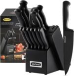 McCook Knife Sets,German Stainless Steel Knife Block Sets with Built-in Sharpener, 15 Piece Chef Knife and More, Razor Sharp, Restaurant Grade, Anti-Rust, Elegant Box for Gift - Image 15