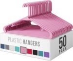 Plastic Hangers 50 Pack White - Clothes Hangers - Makes The Perfect Coat Hanger and General Space Saving Hangers for Closet and New Apartment Essentials - Percheros Ganchos para Colgar Ropa Hangars - Image 4