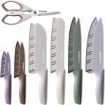 Astercook Knife Set, 13 Pieces Kitchen Knives Set with Healthy Anti-Rust Coating, Dishwasher Safe, Stainless Steel Chef Knife Sets with 6 Blade Guards, Perfect Holiday Gifts for Kitchen