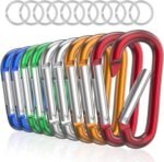 sprookber 3" Aluminum Carabiner D Ring, Caribeener Clips, Spring Snap Hook for Keychain Clip, Set of 10 - Image 8