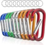 sprookber 3" Aluminum Carabiner D Ring, Caribeener Clips, Spring Snap Hook for Keychain Clip, Set of 10 - Image 11