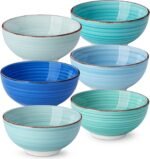 vancasso Bonita Cereal Bowls Set of 6-27 Oz Ceramic Soup Bowls, Microwave & Dishwasher Safe, 6 Inch Colorful Serving Bowls for Kitchen