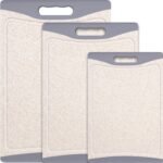 Extra Large Cutting Boards, Plastic Cutting Boards for Kitchen (Set of 3) Cutting Board Set Dishwasher Chopping Board with Juice Grooves Easy-Grip Handles, Dark Grey, Empune - Image 4