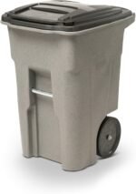 Toter 79296-R1200 96 Gallon Black Trash Can with Wheels and Attached Lid - Image 7