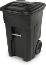 Toter 79296-R1200 96 Gallon Black Trash Can with Wheels and Attached Lid - Image 6