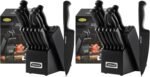 McCook Knife Sets,German Stainless Steel Knife Block Sets with Built-in Sharpener, 15 Piece Chef Knife and More, Razor Sharp, Restaurant Grade, Anti-Rust, Elegant Box for Gift