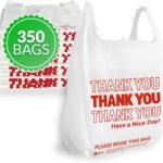 Reli. Thank You Plastic Bags (350 Count) (11.5" x 6.5" x 21") (White) - Grocery, Shopping Bag, Restaurants, Convenience Store