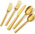 KINGSTONE Silverware Set, 40-Piece Forged Flatware Cutlery Set Premium Stainless Steel, Service for 8, for Home, Wedding, Party,Gift, Mirror Polished and Dishwasher Safe