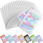 Funfery 100 pcs Light Yellow Mylar Holographic Resealable Bags, Clear Packaging Bag Odor Proof Foil Pouch Bag for Food Storage, Lipgloss, Jewelry, Eyelash Packaging for Small Business-4x6Inch - Image 9