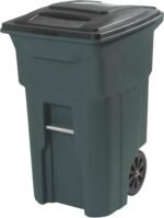 Toter 79296-R1200 96 Gallon Black Trash Can with Wheels and Attached Lid - Image 9