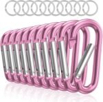 sprookber 3" Aluminum Carabiner D Ring, Caribeener Clips, Spring Snap Hook for Keychain Clip, Set of 10 - Image 4