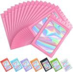 Funfery 100 pcs Light Yellow Mylar Holographic Resealable Bags, Clear Packaging Bag Odor Proof Foil Pouch Bag for Food Storage, Lipgloss, Jewelry, Eyelash Packaging for Small Business-4x6Inch - Image 13