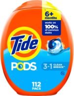 Tide PODS laundry detergent pacs, 3-in-1 Stain Remover, Odor Fighter, Color Protector, 112 Count, HE compatible, Original Scent - Image 23