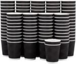 Lamosi 12 oz Disposable Coffee Cups - 120 Pack, Insulated Corrugated Paper Cups 12 oz, Kraft Ripple Wall Cups for Hot Beverage or Cold Drinks Office/Home/Party/Travel/Cafe (Black) - Image 3