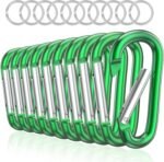 sprookber 3" Aluminum Carabiner D Ring, Caribeener Clips, Spring Snap Hook for Keychain Clip, Set of 10 - Image 10
