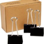 Basics Sturdy Binder Clips, Office Supplies, Medium 1.25 inches, Document Organizing, Sturdy Steel, Black, 24 Count (2 Pack of 12)