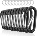 sprookber 3" Aluminum Carabiner D Ring, Caribeener Clips, Spring Snap Hook for Keychain Clip, Set of 10 - Image 9