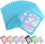 Funfery 100 pcs Light Yellow Mylar Holographic Resealable Bags, Clear Packaging Bag Odor Proof Foil Pouch Bag for Food Storage, Lipgloss, Jewelry, Eyelash Packaging for Small Business-4x6Inch - Image 8
