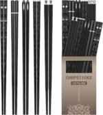 HIWARE 10 Pairs Fiberglass Chopsticks - Reusable Chopsticks Dishwasher Safe, 9 1/2 Inches - Black - Image 6