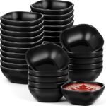 30 Pack Unbreakable Dipping Bowls, 4.5 OZ Wheat Straw Soy Sauce Dishes, Wheat Straw Dipping Bowls, Small Dessert Bowl, Mini Prep Bowl for Side Dish, BBQ, Ketchup, Dishwasher Safe